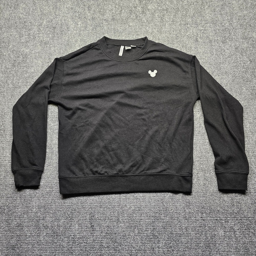 H&M Divided Disney Mickey Mouse Sweatshirt Mens Medium Black Pullover Crewneck